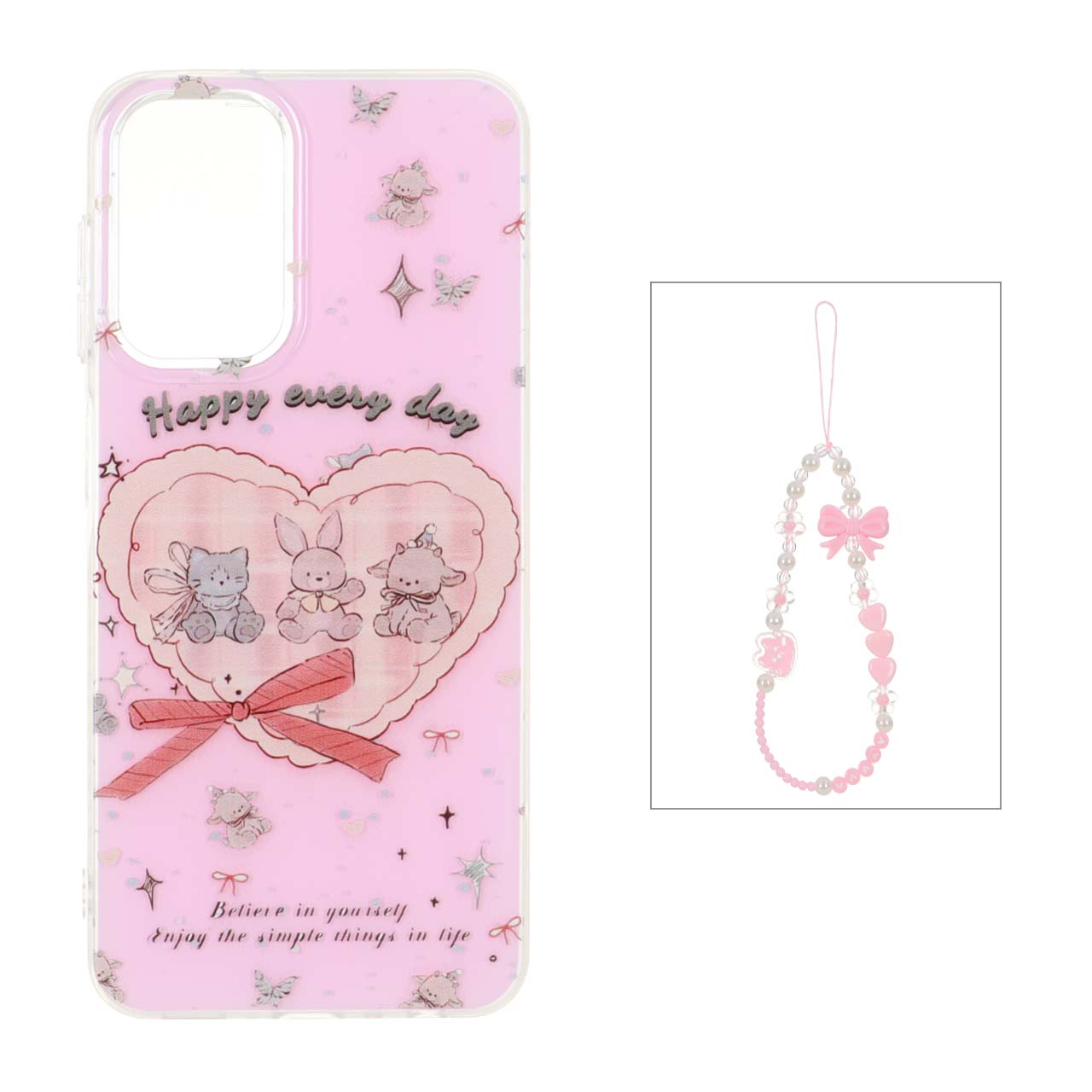 1541574 قاب دور ژله ای طرح دار با بند مرواریدی مچی Samsung Galaxy A13 4G / A13 5G / A04s / M13 4G / M23 / F13 - کد 85 - تصویر 1