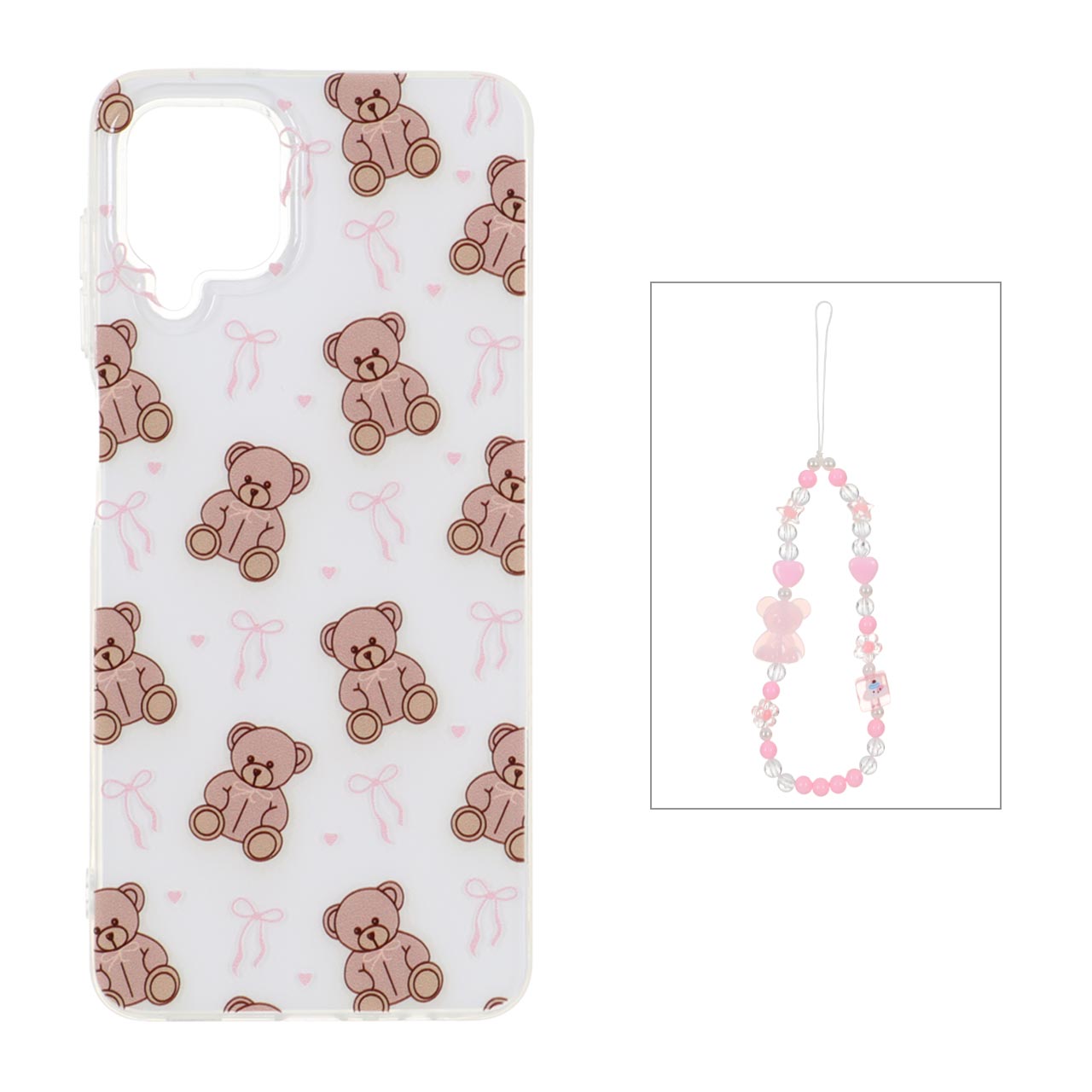 1541584 قاب دور ژله ای طرح دار با بند مرواریدی مچی Samsung Galaxy A12 / M12 / F12 - کد 90 - تصویر 1