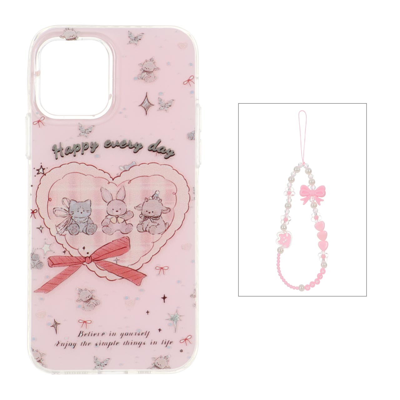 1541612 قاب دور ژله ای طرح دار با بند مرواریدی مچی Apple iPhone 12 Pro / iPhone 12 - کد 104 - تصویر 1