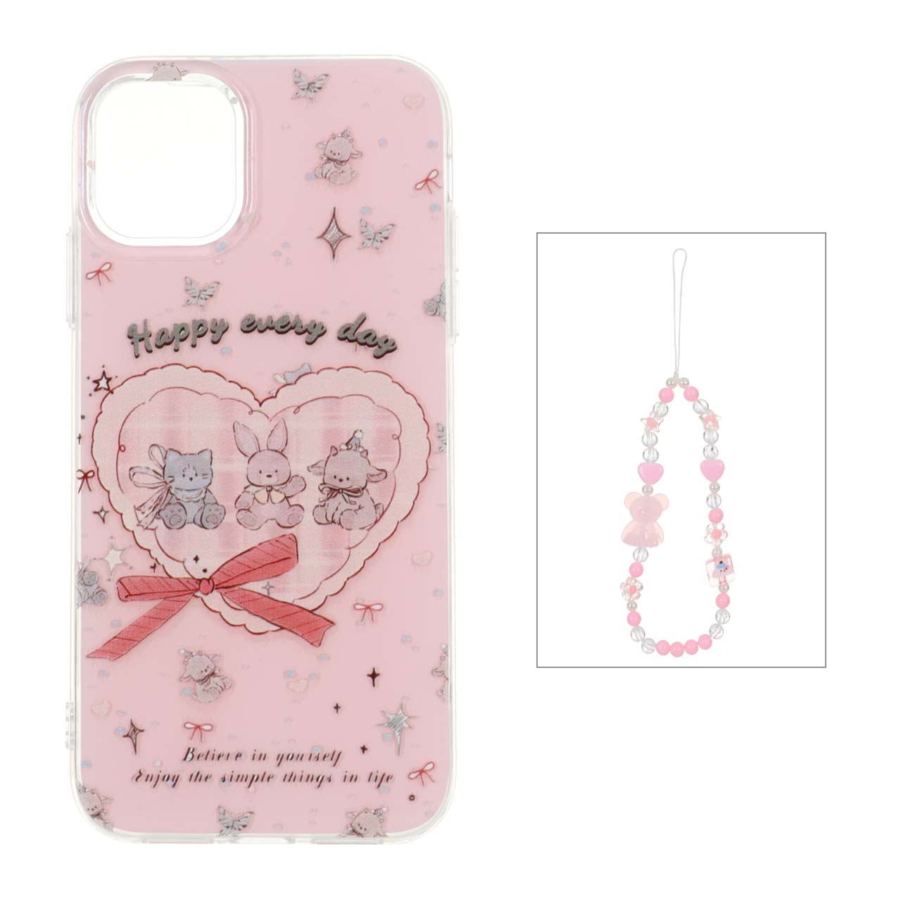 1541638 قاب دور ژله ای طرح دار با بند مرواریدی مچی Apple iPhone 11 - کد 117 - تصویر 1