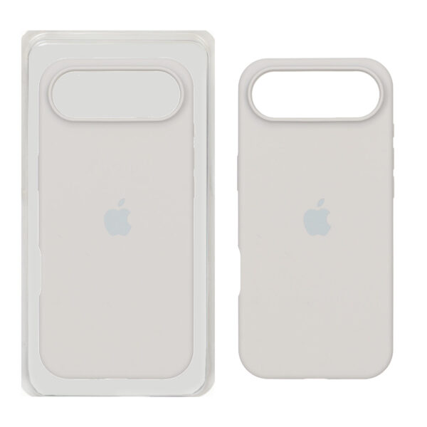 قاب سیلیکونی پاک کنی اورجینال Apple iPhone 17 Air - طوسی روشن (پک اصلی)