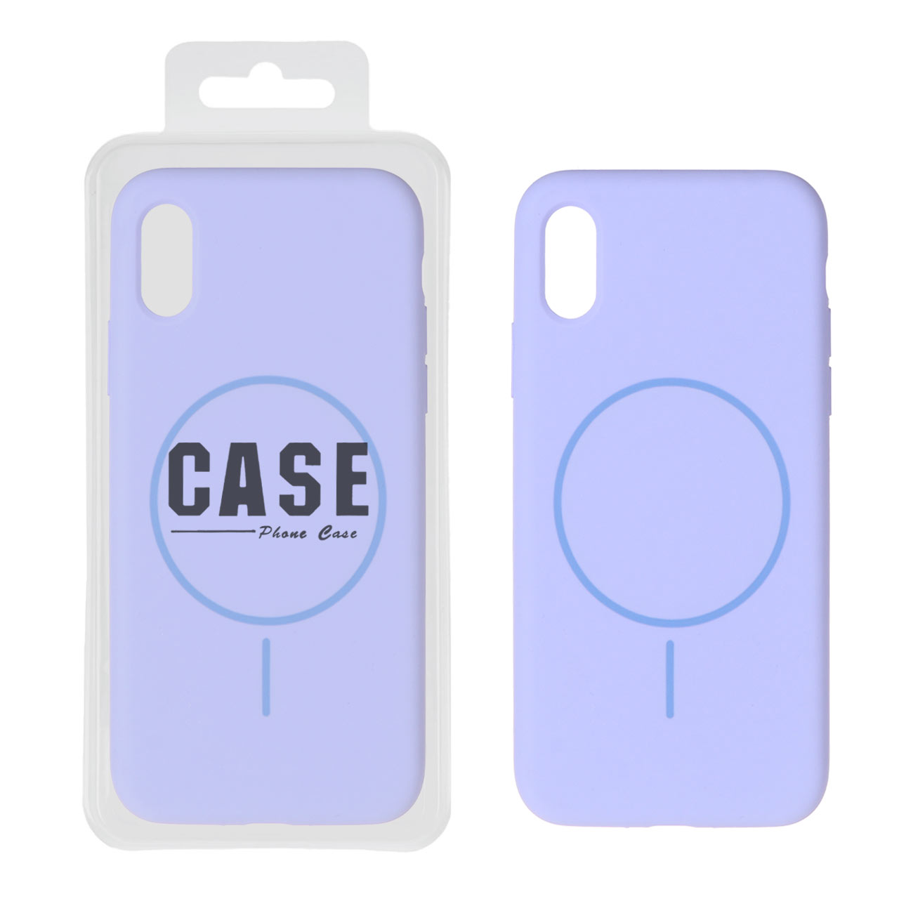 1542180 قاب سیلیکونی پاک کنی اورجینال درجه یک Magsafe مدل Apple iPhone X / iPhone XS - بنفش روشن (پک دار) - تصویر 1