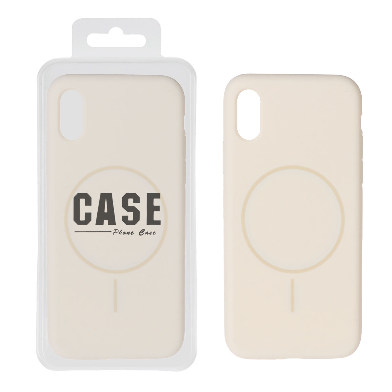 1542188 قاب سیلیکونی پاک کنی اورجینال درجه یک Magsafe مدل Apple iPhone X / iPhone XS - کرم (پک دار) - تصویر 1