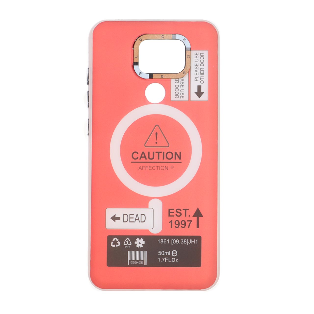 1542258 قاب Caution دور مات طرح مگ سیف Xiaomi Redmi Note 9 / Redmi 10X 5G / Redmi 10X Pro 5G - قرمز - تصویر 1