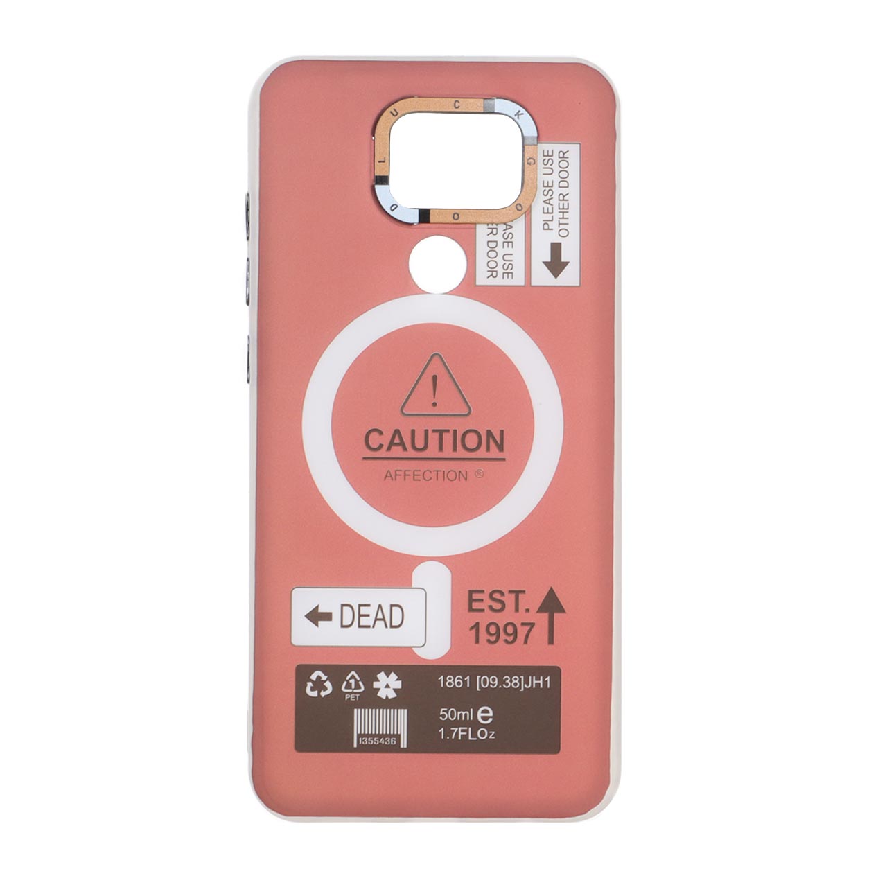 1542270 قاب Caution دور مات طرح مگ سیف Xiaomi Redmi Note 9 / Redmi 10X 5G / Redmi 10X Pro 5G - زرشکی - تصویر 1
