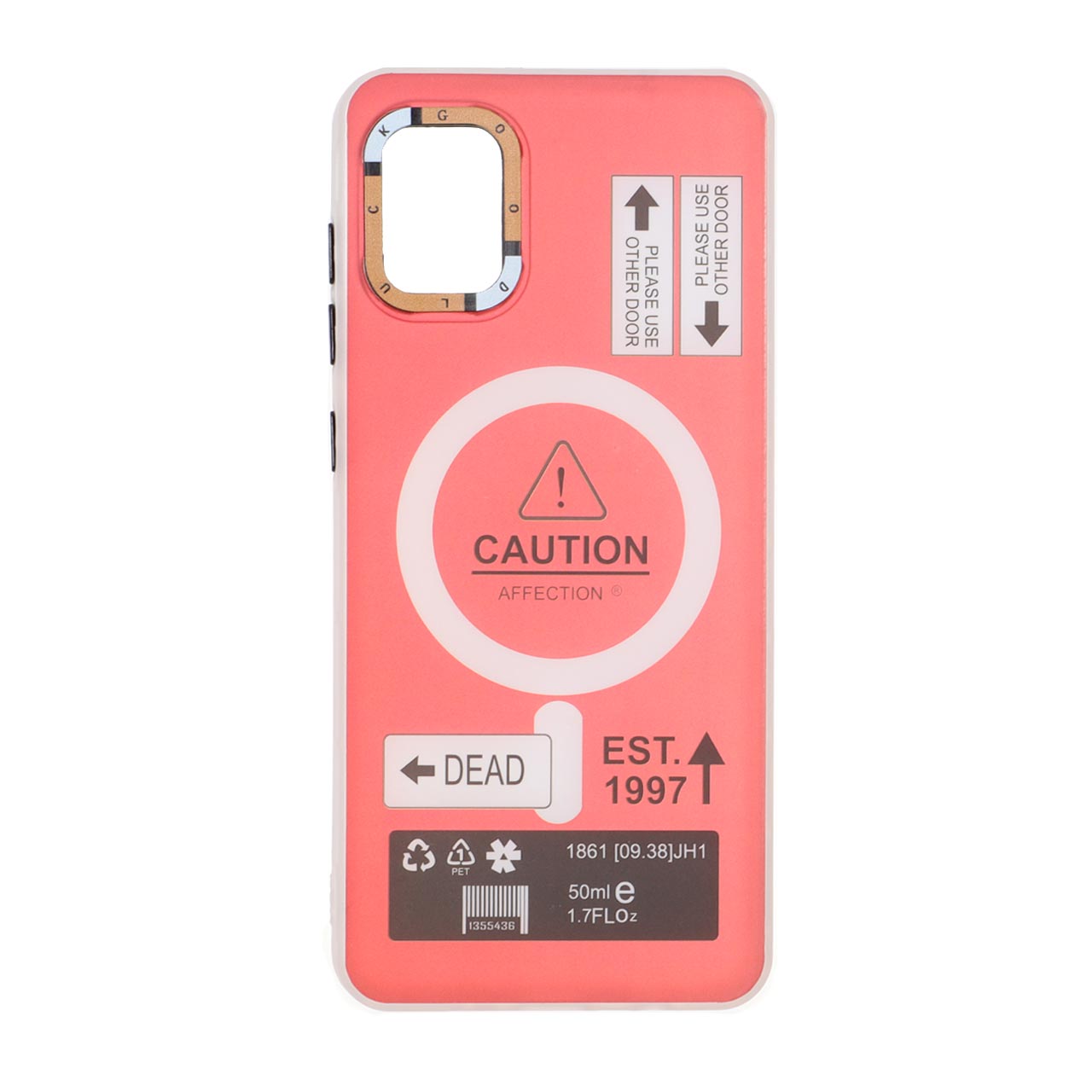 1542312 قاب Caution دور مات طرح مگ سیف Samsung Galaxy A31 - قرمز - تصویر 1