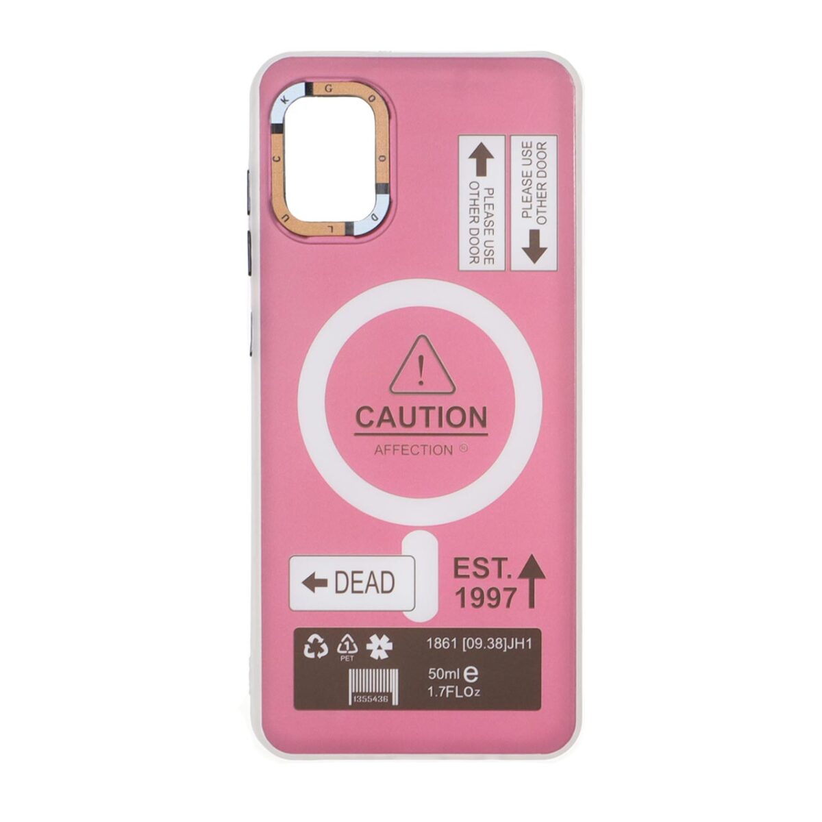 قاب Caution دور مات طرح مگ سیف Samsung Galaxy A31 - ارغوانی - تصویر 1