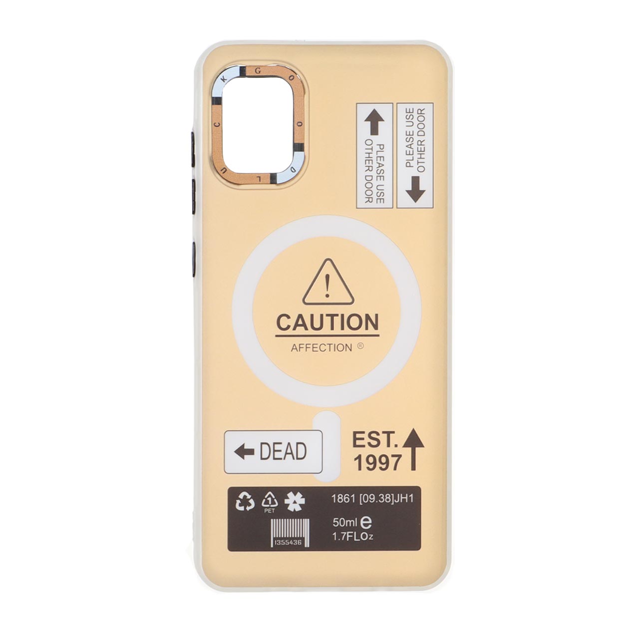 1542320 قاب Caution دور مات طرح مگ سیف Samsung Galaxy A31 - نسکافه ای - تصویر 1
