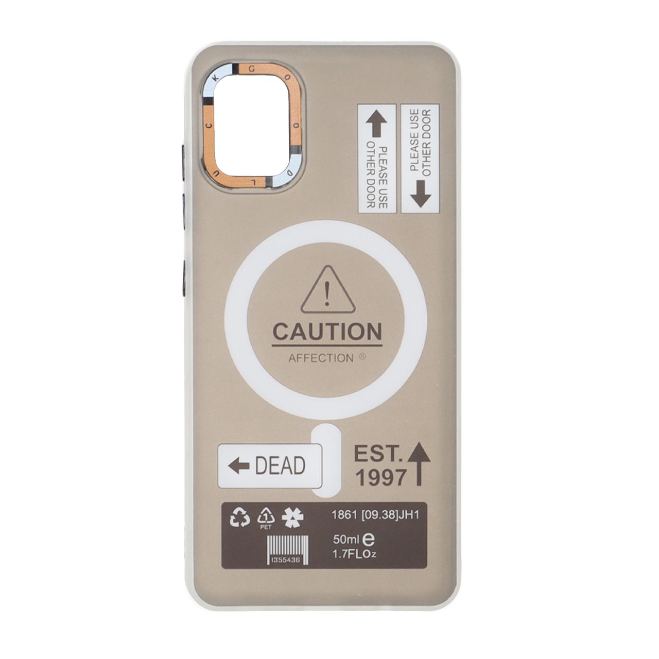 1542326 قاب Caution دور مات طرح مگ سیف Samsung Galaxy A51 / M40s - مشکی - تصویر 1