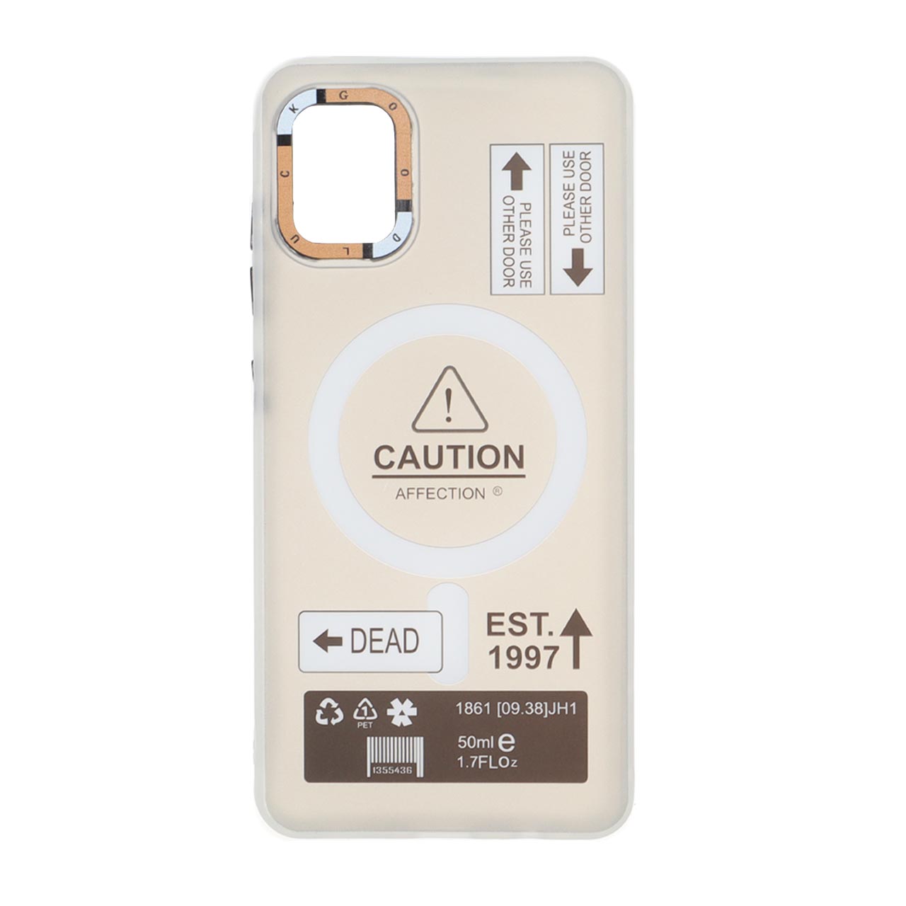 1542328 قاب Caution دور مات طرح مگ سیف Samsung Galaxy A51 / M40s - طوسی - تصویر 1