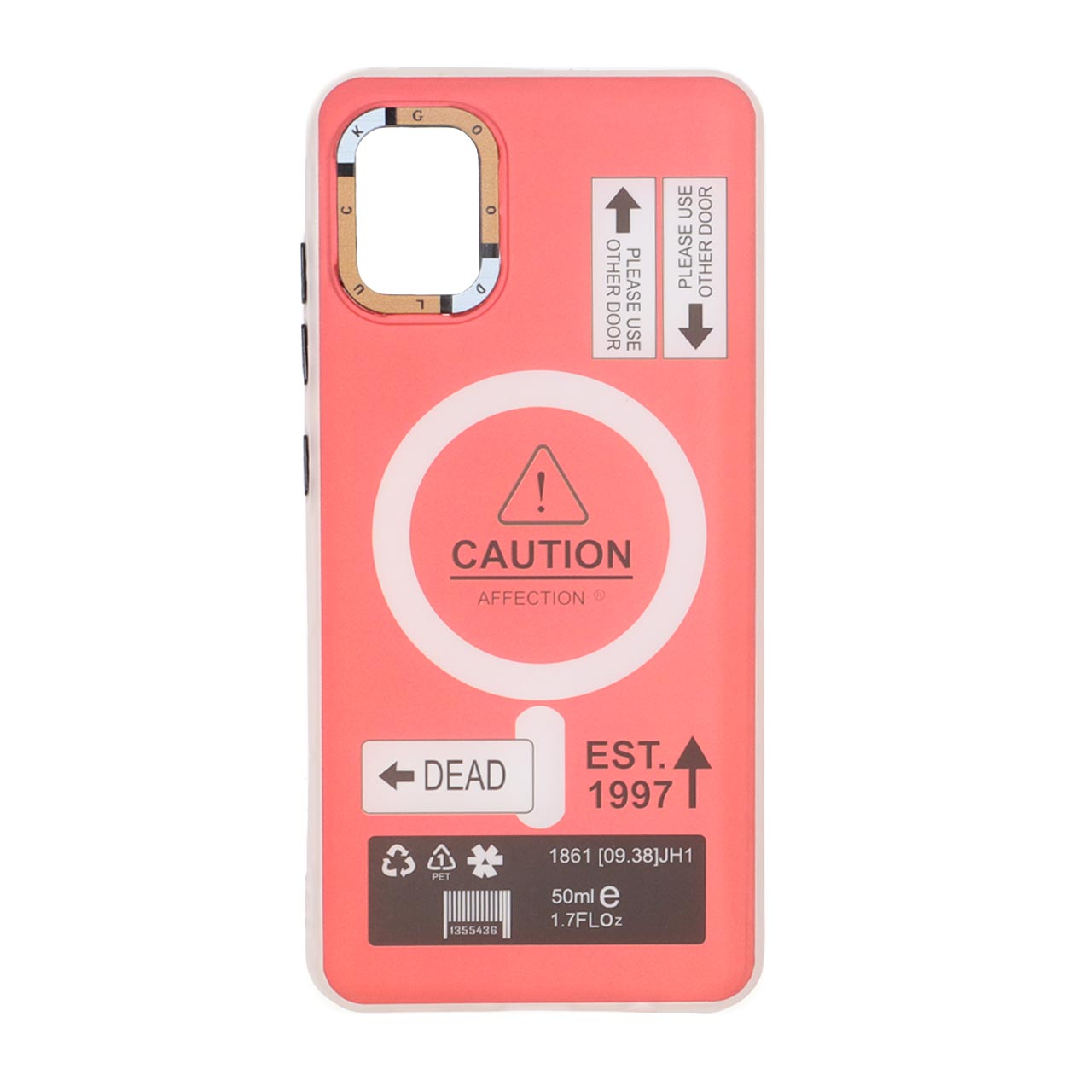 1542330 قاب Caution دور مات طرح مگ سیف Samsung Galaxy A51 / M40s - قرمز - تصویر 1