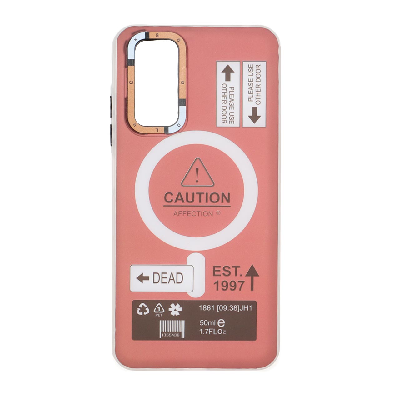 1542942 قاب Caution دور مات طرح مگ سیف Xiaomi Redmi Note 11 4G / Redmi Note 11S - زرشکی - تصویر 1