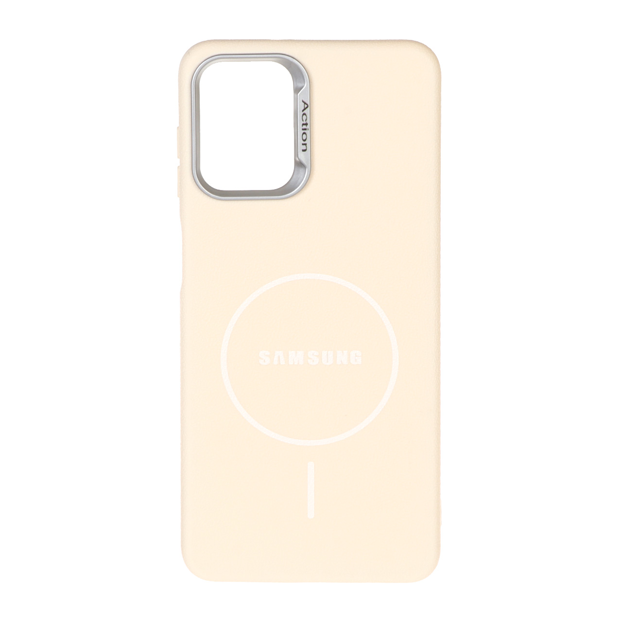 1543600 قاب Texture طرح مگ سیف Action مدل Samsung Galaxy A12 / M12 / F12 - کرم - تصویر 1