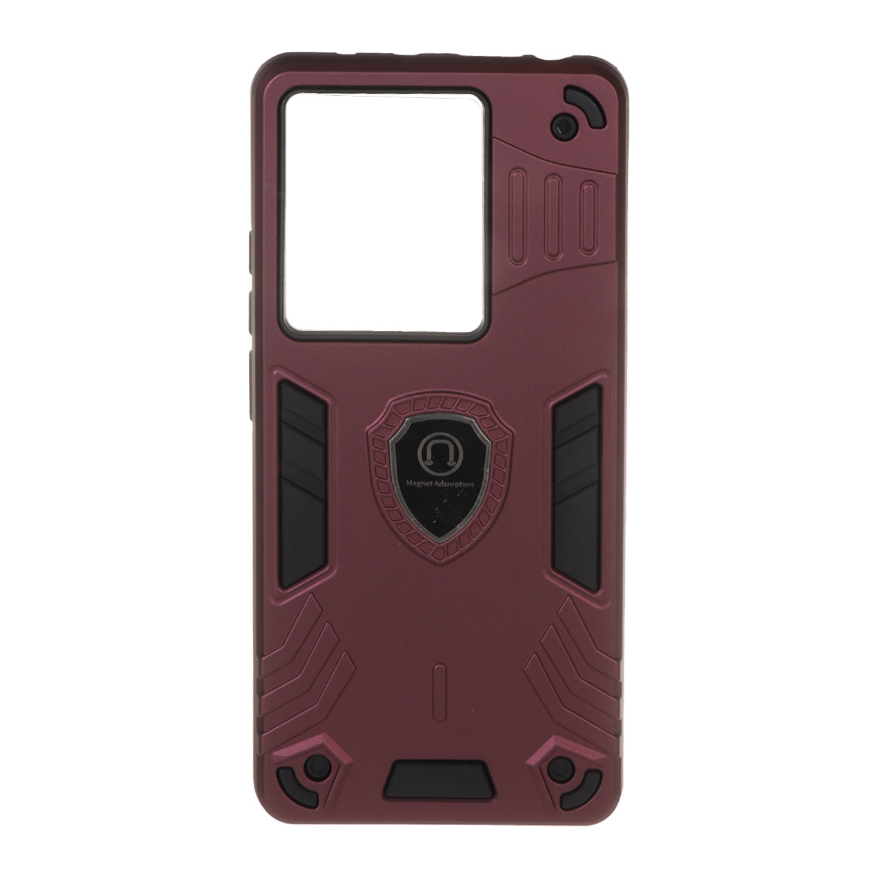 1543920 قاب بتمن مگنتی محافظ لنزدار Xiaomi Redmi Note 14S / Note 13 Pro 4G / Poco M6 Pro 4G - زرشکی - تصویر 1