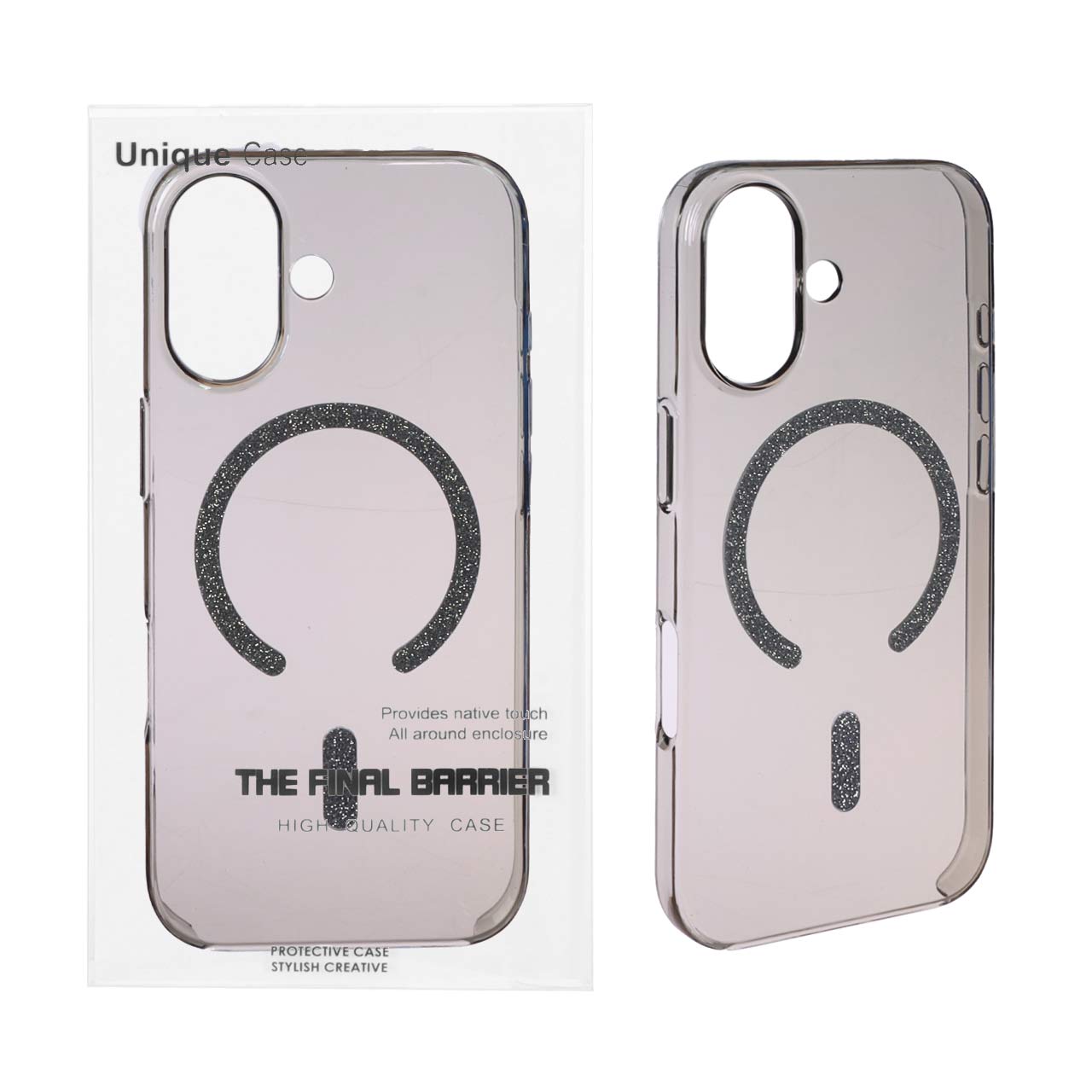 1544192 قاب اورجینال Unique Case شفاف MagSafe اکلیلی Apple iPhone 17 - خاکستری (پک دار) - تصویر 1