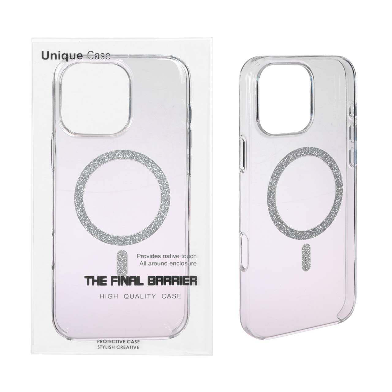 1544222 قاب اورجینال Unique Case شفاف MagSafe اکلیلی Apple iPhone 16 Pro Max - سفید (پک دار) - تصویر 1