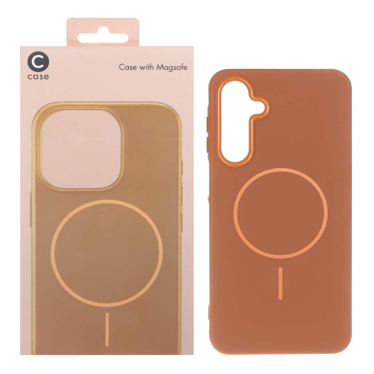قاب C case طرح سیلیکون MagSafe مدل Samsung Galaxy A16 - قهوه ای (پک دار) - تصویر 1