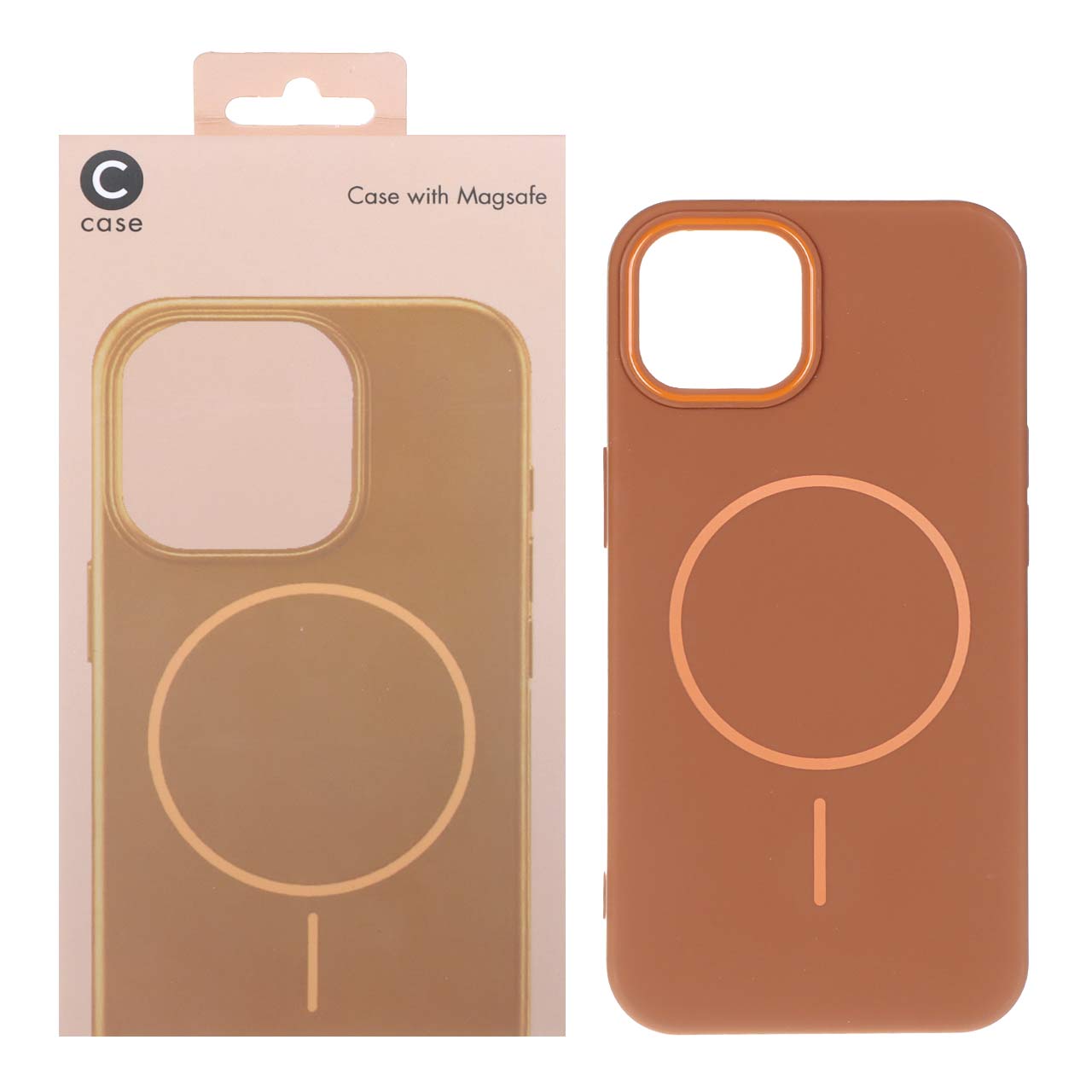 1544782 قاب C case طرح سیلیکون MagSafe مدل Apple iPhone 13 / iPhone 14 - قهوه ای (پک دار) - تصویر 1