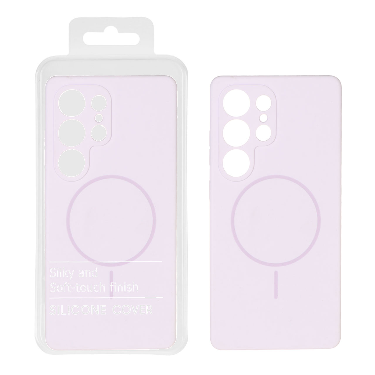 1544964 قاب سیلیکونی پاک کنی اورجینال درجه یک Magsafe مدل Samsung Galaxy S25 Ultra - یاسی روشن (پک دار) - تصویر 1