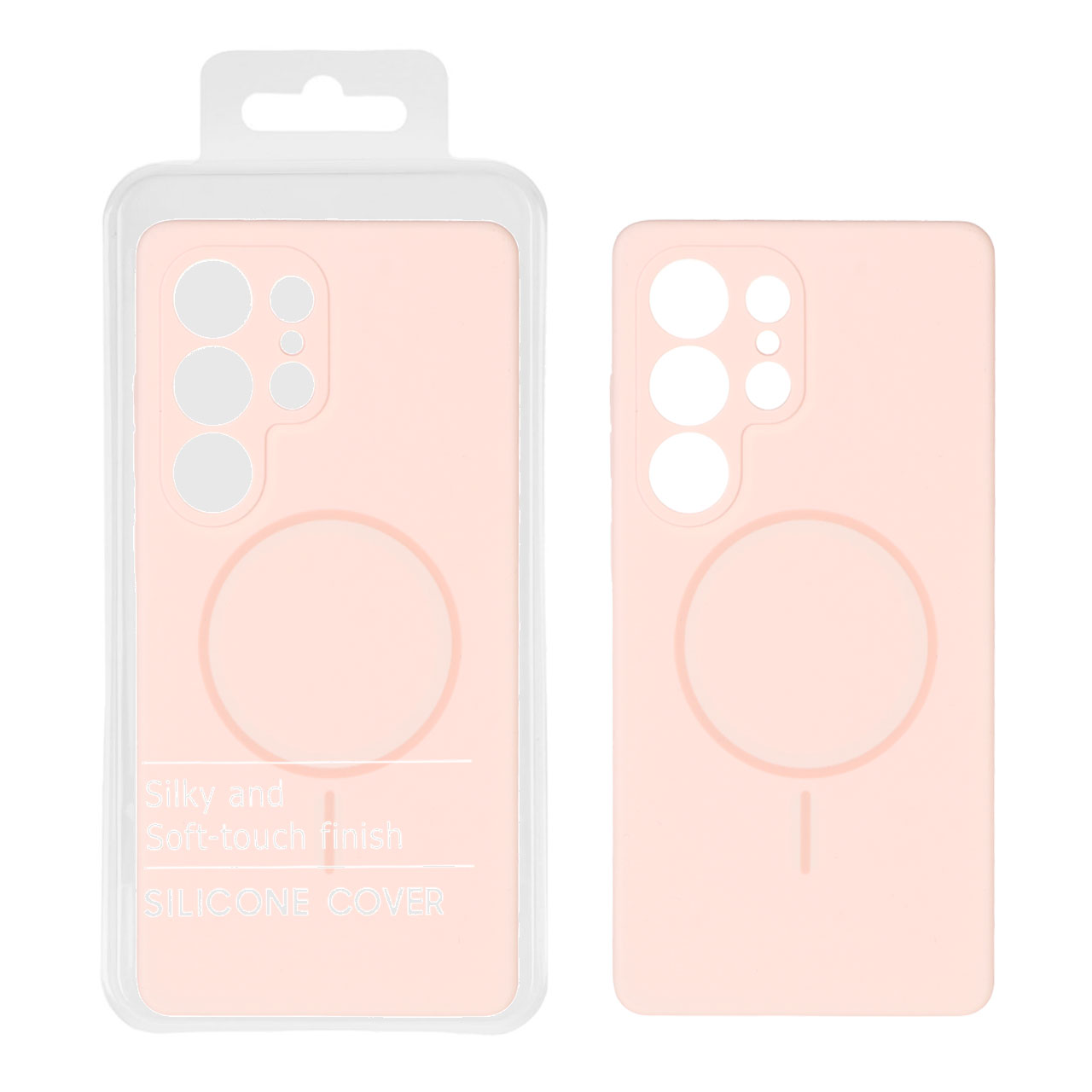 1544970 قاب سیلیکونی پاک کنی اورجینال درجه یک Magsafe مدل Samsung Galaxy S25 Ultra - صورتی روشن (پک دار) - تصویر 1