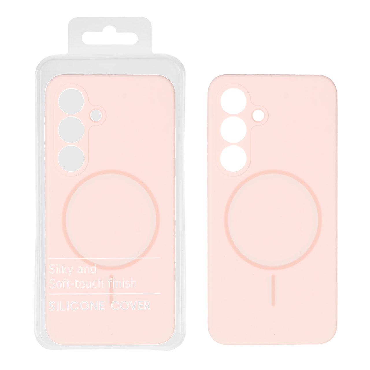 1544982 قاب سیلیکونی پاک کنی اورجینال درجه یک Magsafe مدل Samsung Galaxy S25 - صورتی روشن (پک دار) - تصویر 1