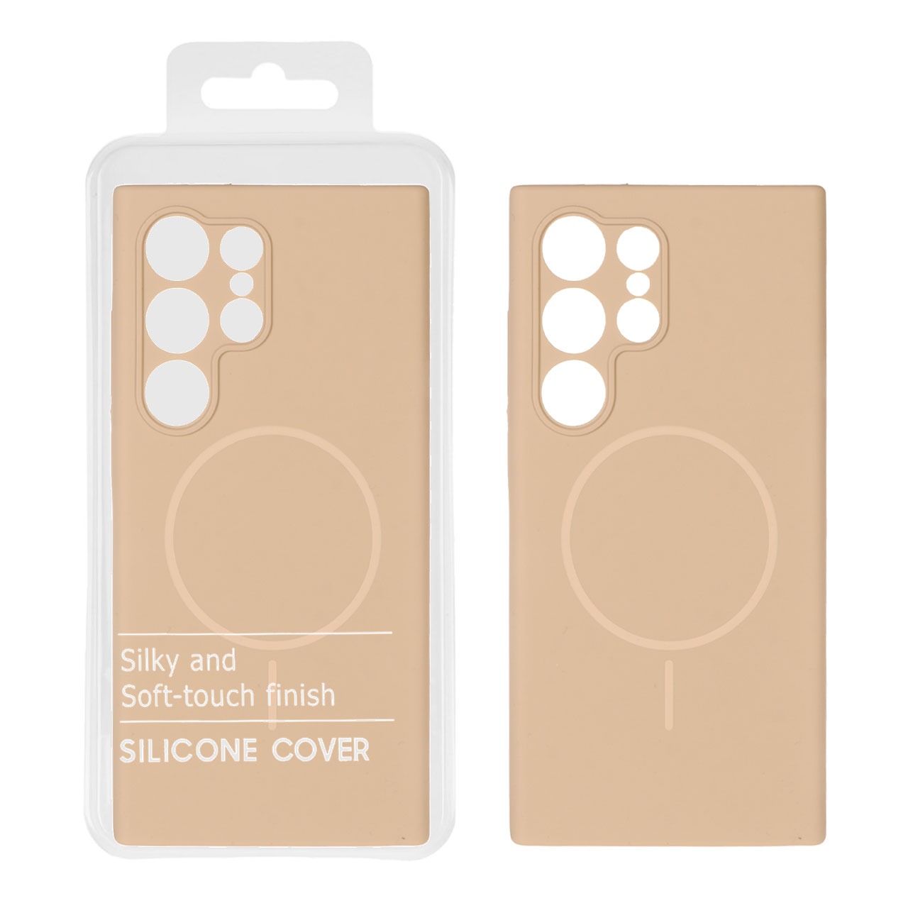 1545006 قاب سیلیکونی پاک کنی اورجینال درجه یک Magsafe مدل Samsung Galaxy S24 Ultra - نسکافه ای (پک دار) - تصویر 1