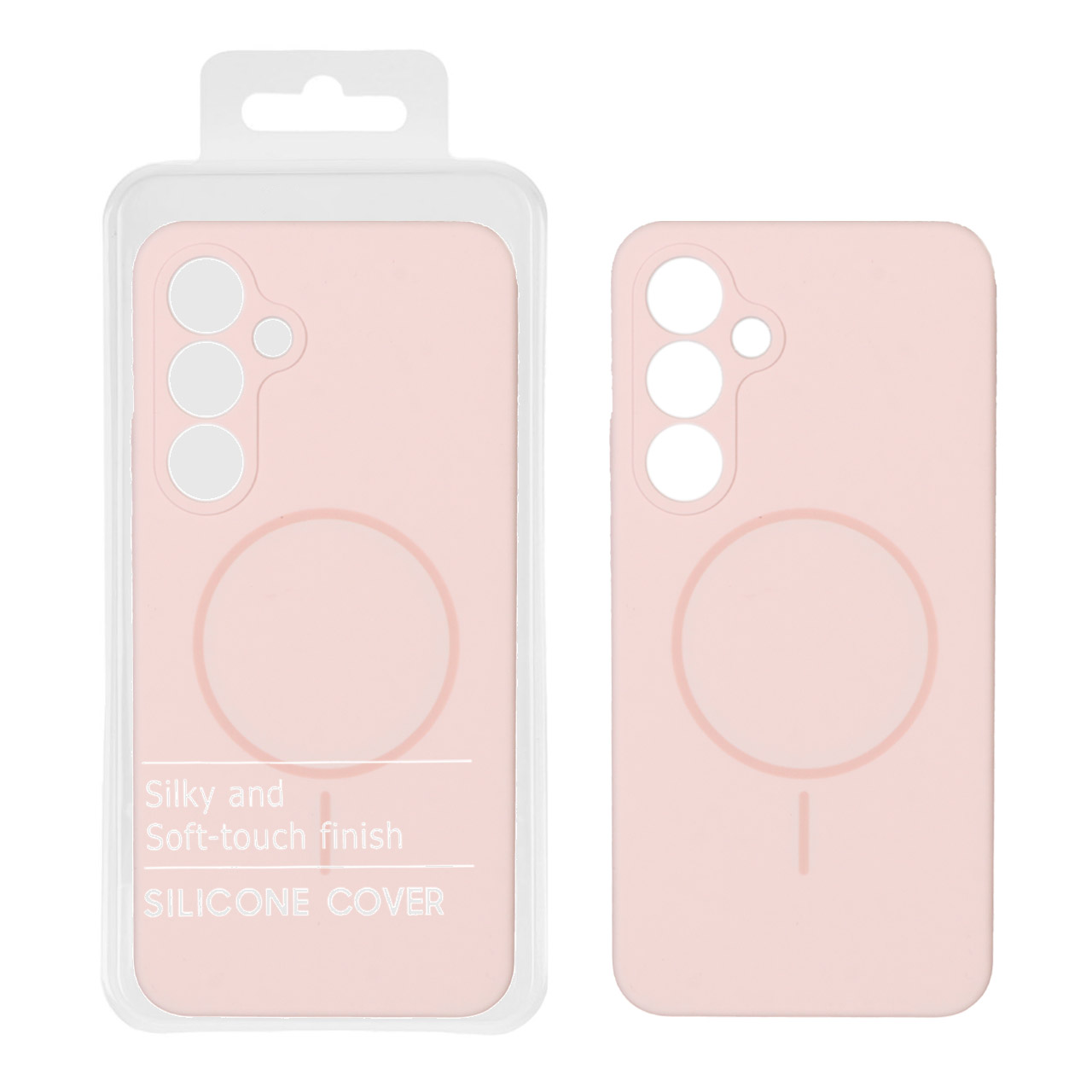 1545012 قاب سیلیکونی پاک کنی اورجینال درجه یک Magsafe مدل Samsung Galaxy S24 FE - صورتی روشن (پک دار) - تصویر 1