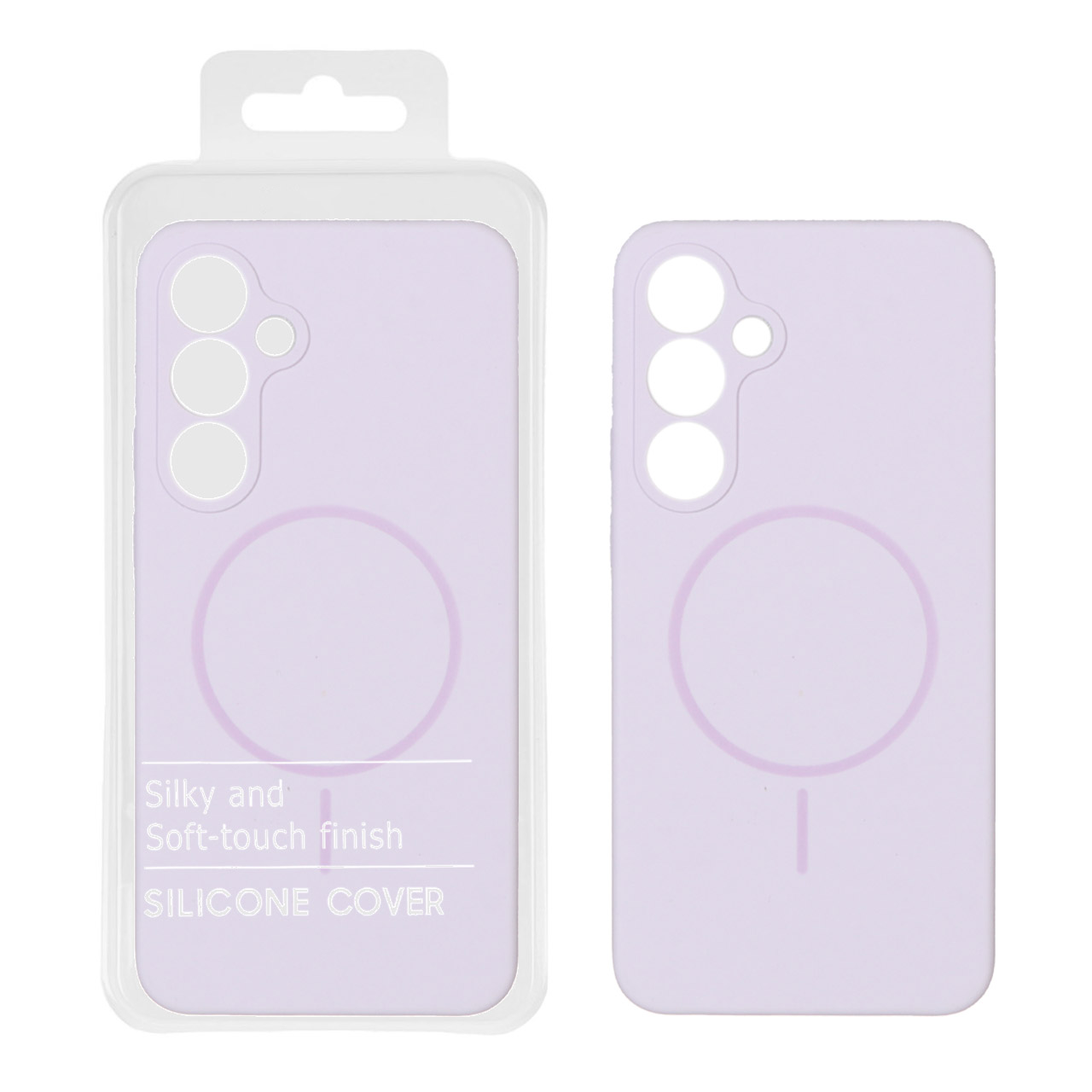 1545022 قاب سیلیکونی پاک کنی اورجینال درجه یک Magsafe مدل Samsung Galaxy S24 FE - یاسی روشن (پک دار) - تصویر 1