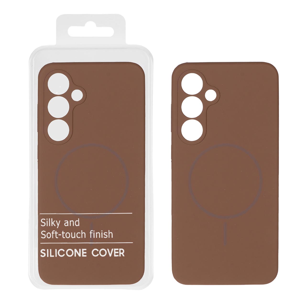 1545030 قاب سیلیکونی پاک کنی اورجینال درجه یک Magsafe مدل Samsung Galaxy S24 FE - قهوه ای (پک دار) - تصویر 1