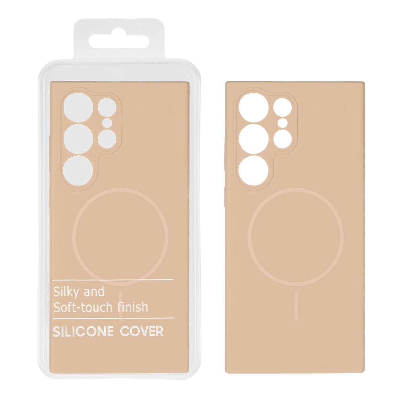 1545032 قاب سیلیکونی پاک کنی اورجینال درجه یک Magsafe مدل Samsung Galaxy S23 Ultra - نسکافه ای (پک دار) - تصویر 1