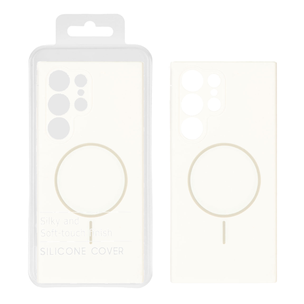 1545036 قاب سیلیکونی پاک کنی اورجینال درجه یک Magsafe مدل Samsung Galaxy S23 Ultra - سفید (پک دار) - تصویر 1