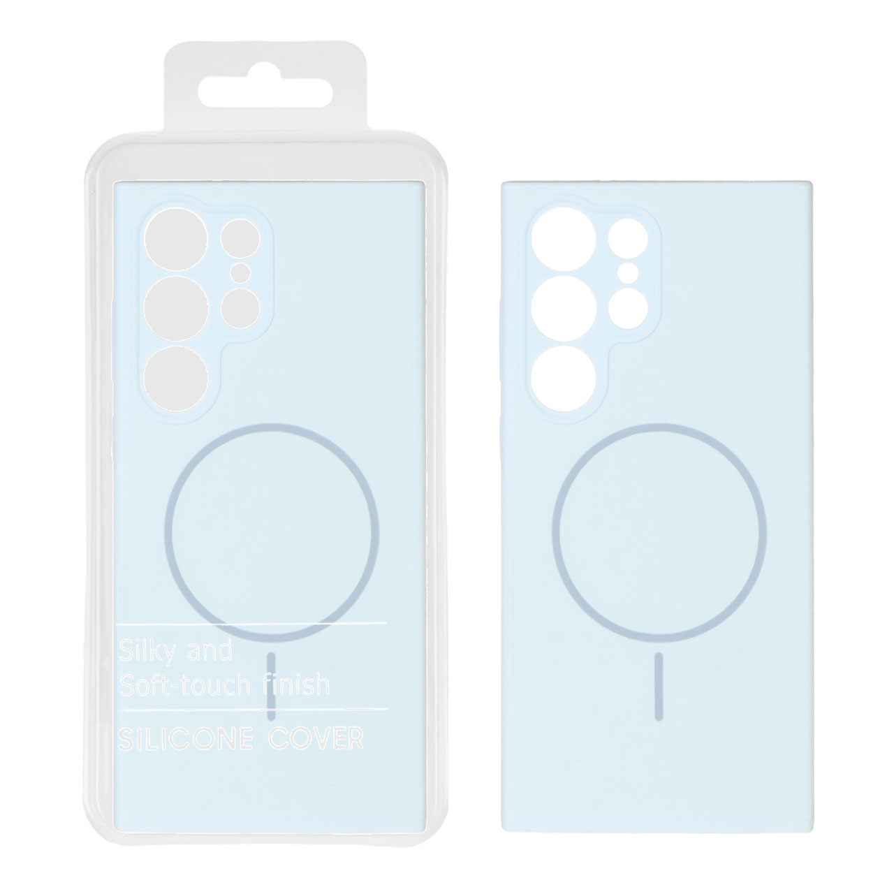 1545042 قاب سیلیکونی پاک کنی اورجینال درجه یک Magsafe مدل Samsung Galaxy S23 Ultra - آبی آسمانی (پک دار) - تصویر 1