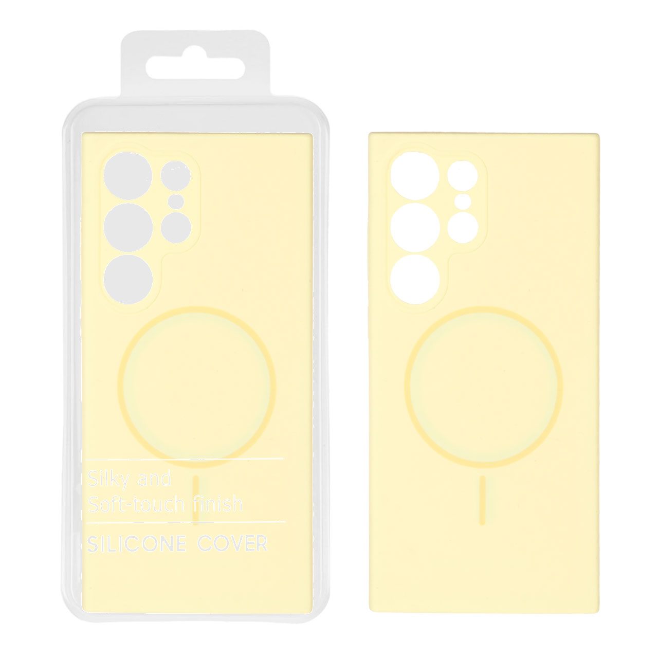 1545046 قاب سیلیکونی پاک کنی اورجینال درجه یک Magsafe مدل Samsung Galaxy S23 Ultra - لیمویی (پک دار) - تصویر 1