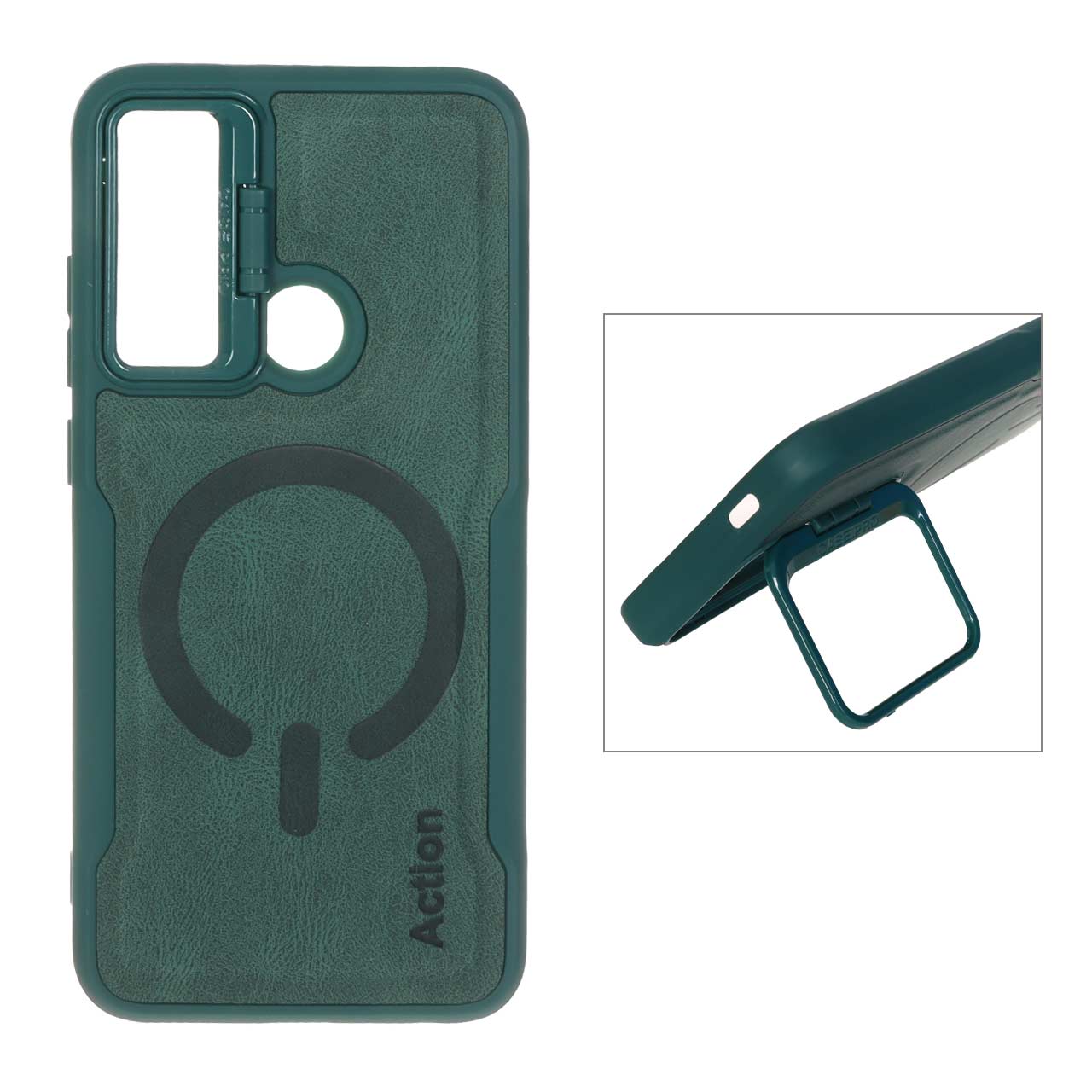 1545136 قاب جیر Action طرح مگ سیف استندشو Xiaomi Redmi Note 8 - سبز - تصویر 1