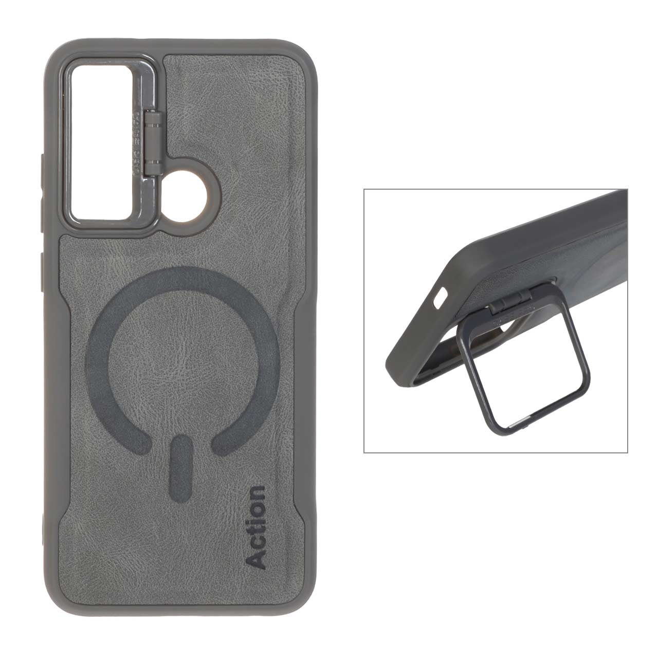 1545138 قاب جیر Action طرح مگ سیف استندشو Xiaomi Redmi Note 8 - خاکستری - تصویر 1