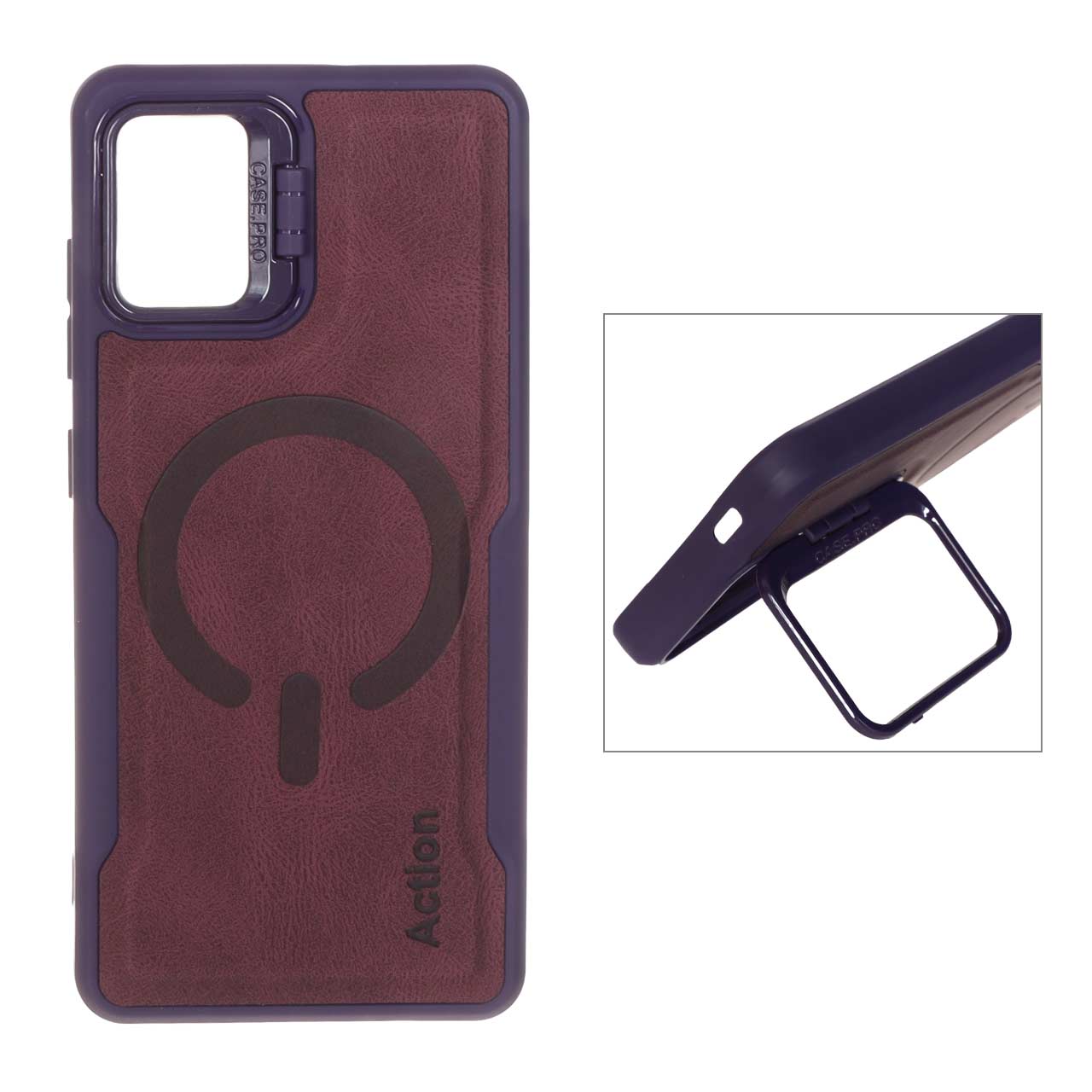 1545160 قاب جیر Action طرح مگ سیف استندشو Samsung Galaxy A51 / M40s - زرشکی - تصویر 1