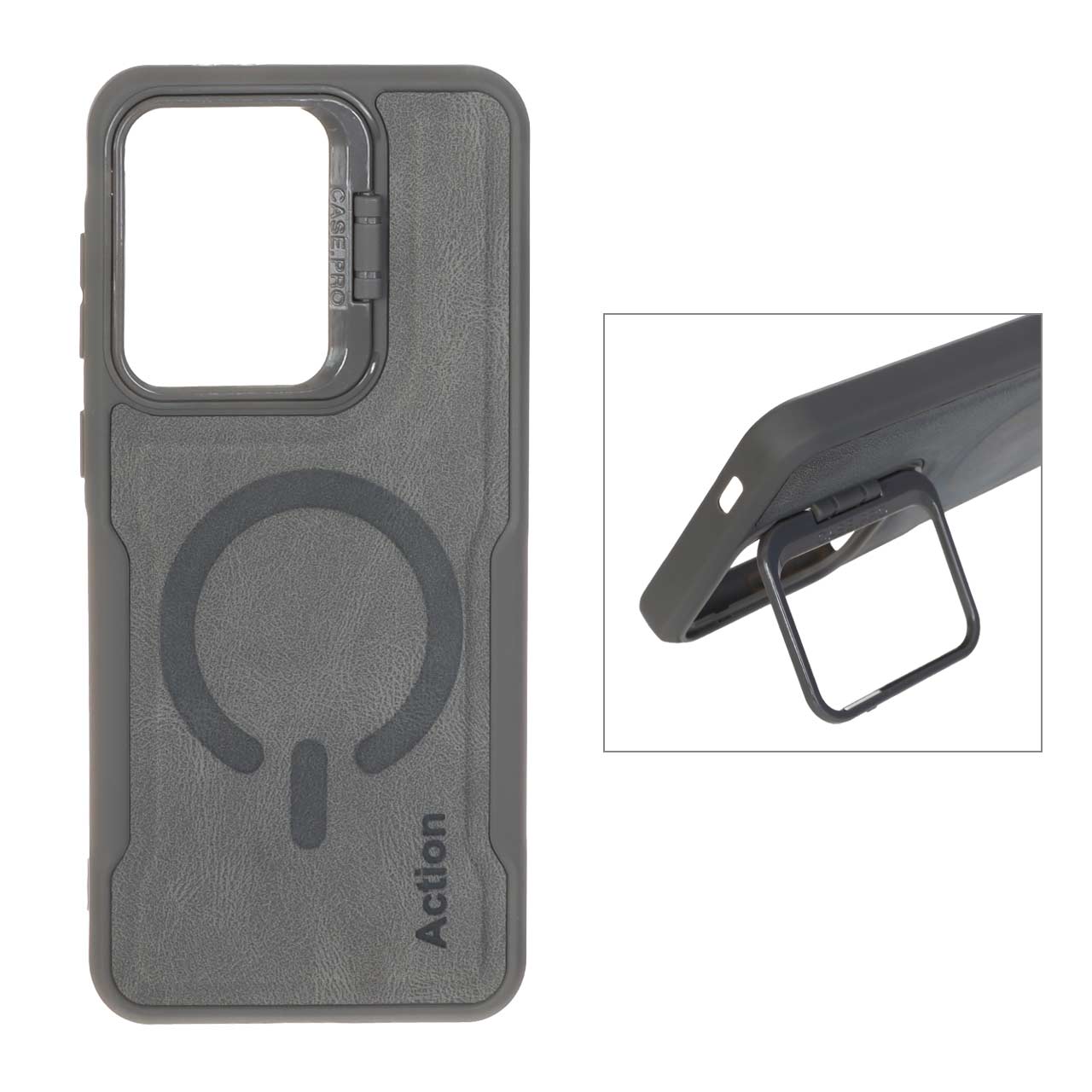1545178 قاب جیر Action طرح مگ سیف استندشو Samsung Galaxy A56 / A36 - خاکستری - تصویر 1