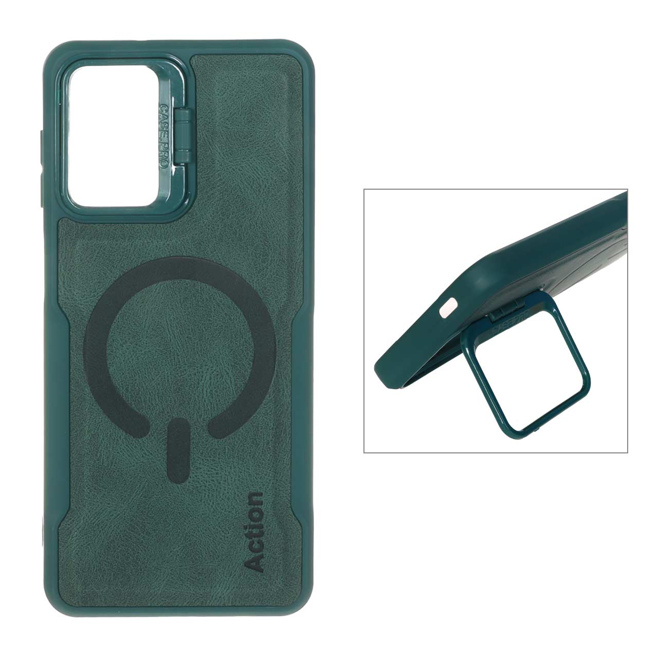 1545206 قاب جیر Action طرح مگ سیف استندشو Samsung Galaxy A12 / M12 / F12 - سبز - تصویر 1