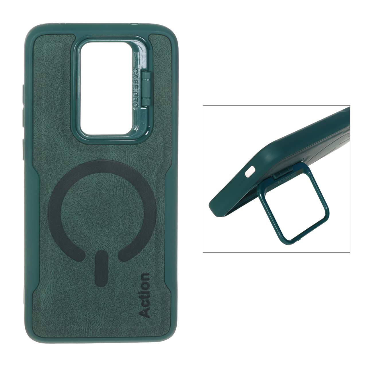 1545236 قاب جیر Action طرح مگ سیف استندشو Xiaomi Redmi Note 8 Pro - سبز - تصویر 1