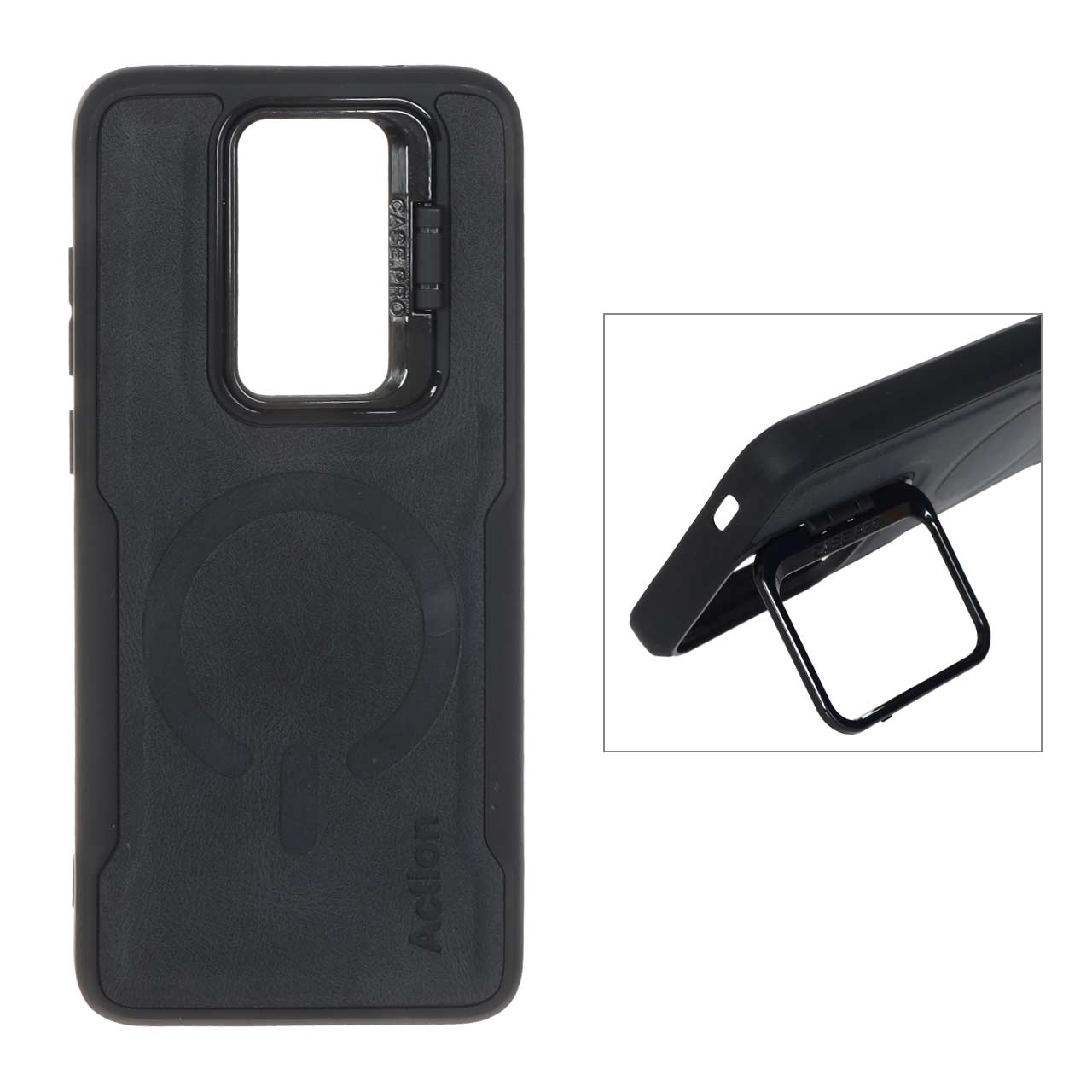 1545244 قاب جیر Action طرح مگ سیف استندشو Xiaomi Redmi Note 8 Pro - مشکی - تصویر 1