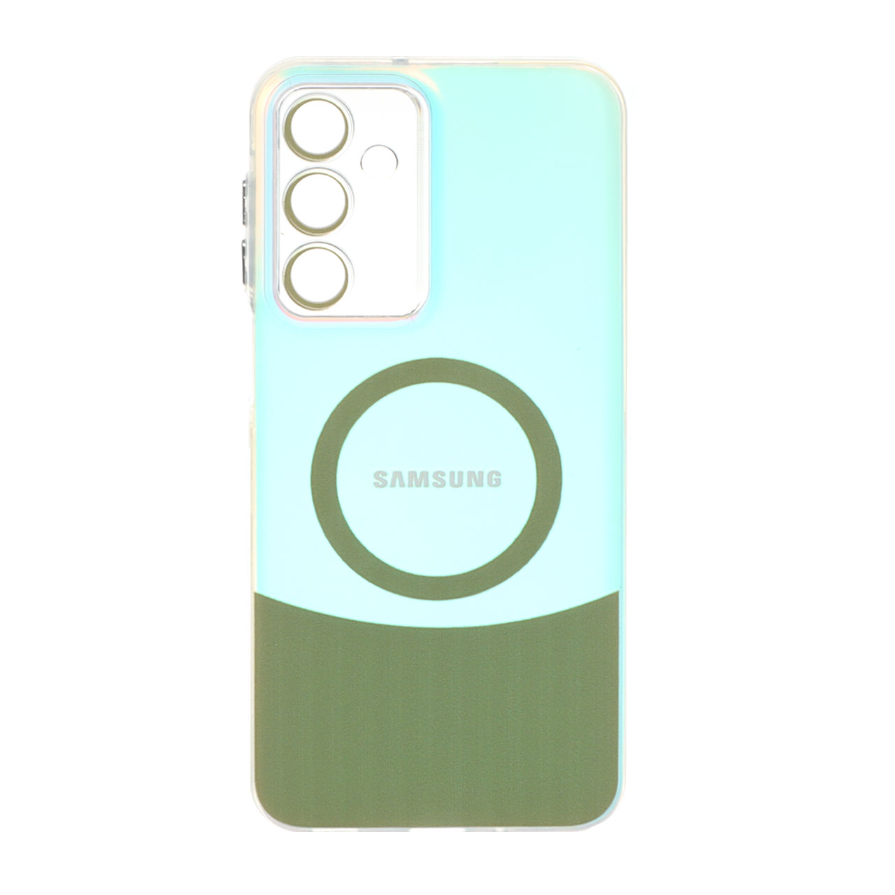 1546342 قاب هولوگرامی طرح مگ سیف محافظ لنز شفاف Samsung Galaxy A16 - سبز زیتونی - تصویر 1