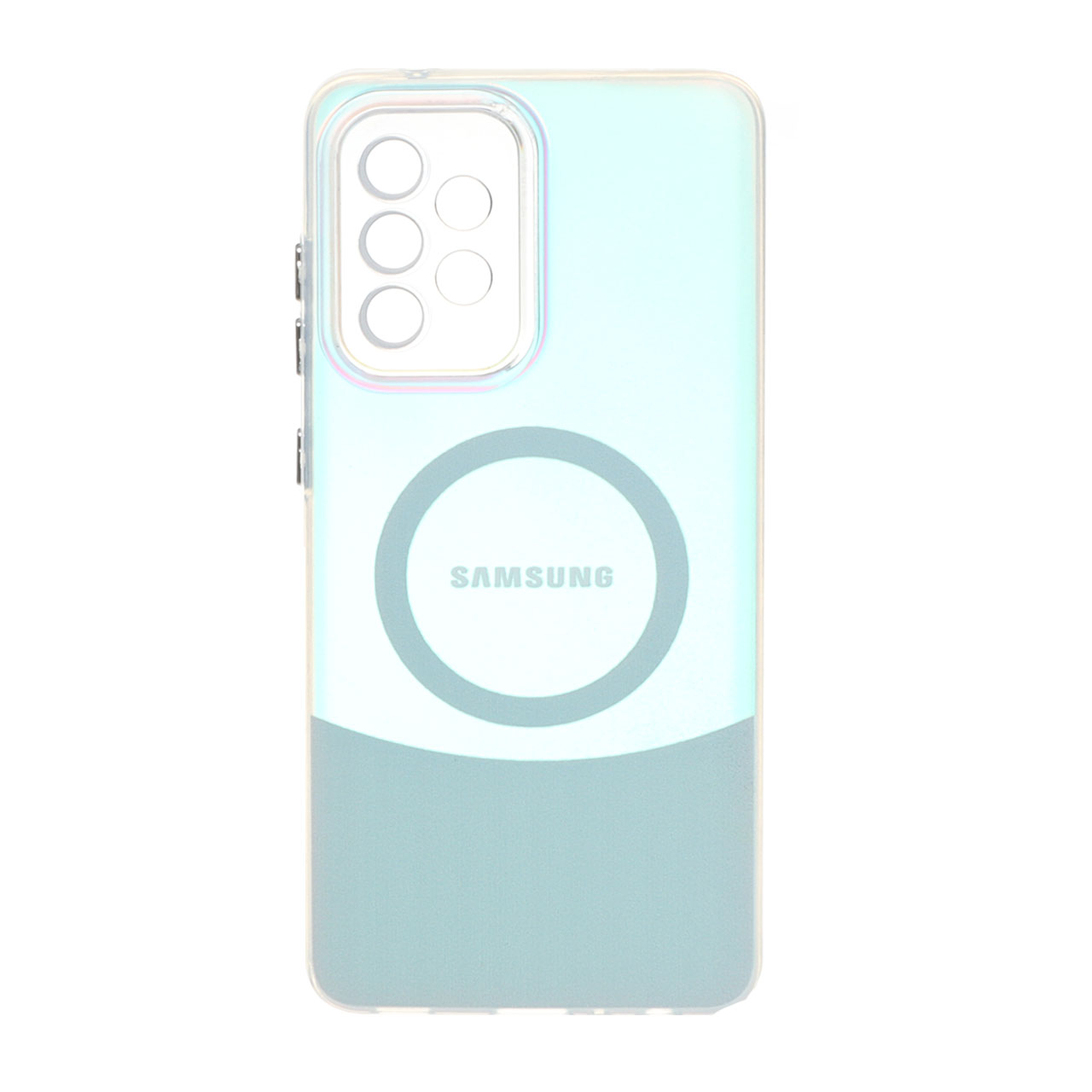 1546360 قاب هولوگرامی طرح مگ سیف محافظ لنز شفاف Samsung Galaxy A52 / A52s - نقره ای - تصویر 1