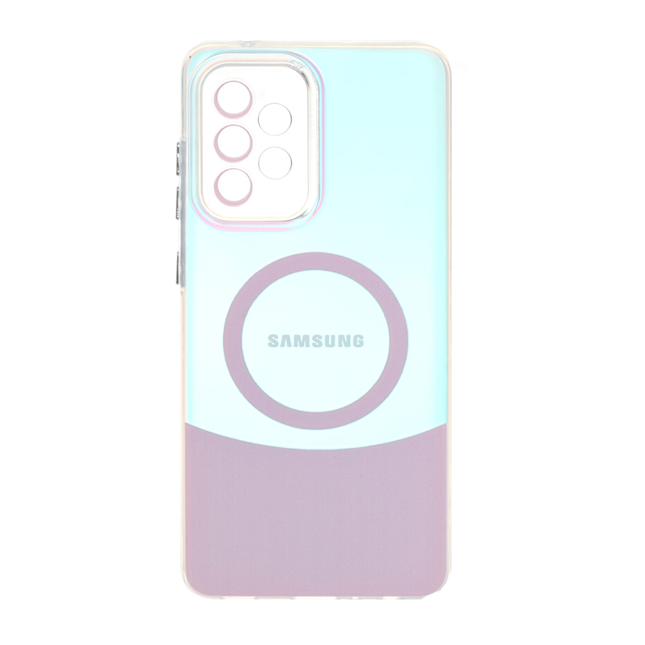 1546368 قاب هولوگرامی طرح مگ سیف محافظ لنز شفاف Samsung Galaxy A52 / A52s - صورتی - تصویر 1