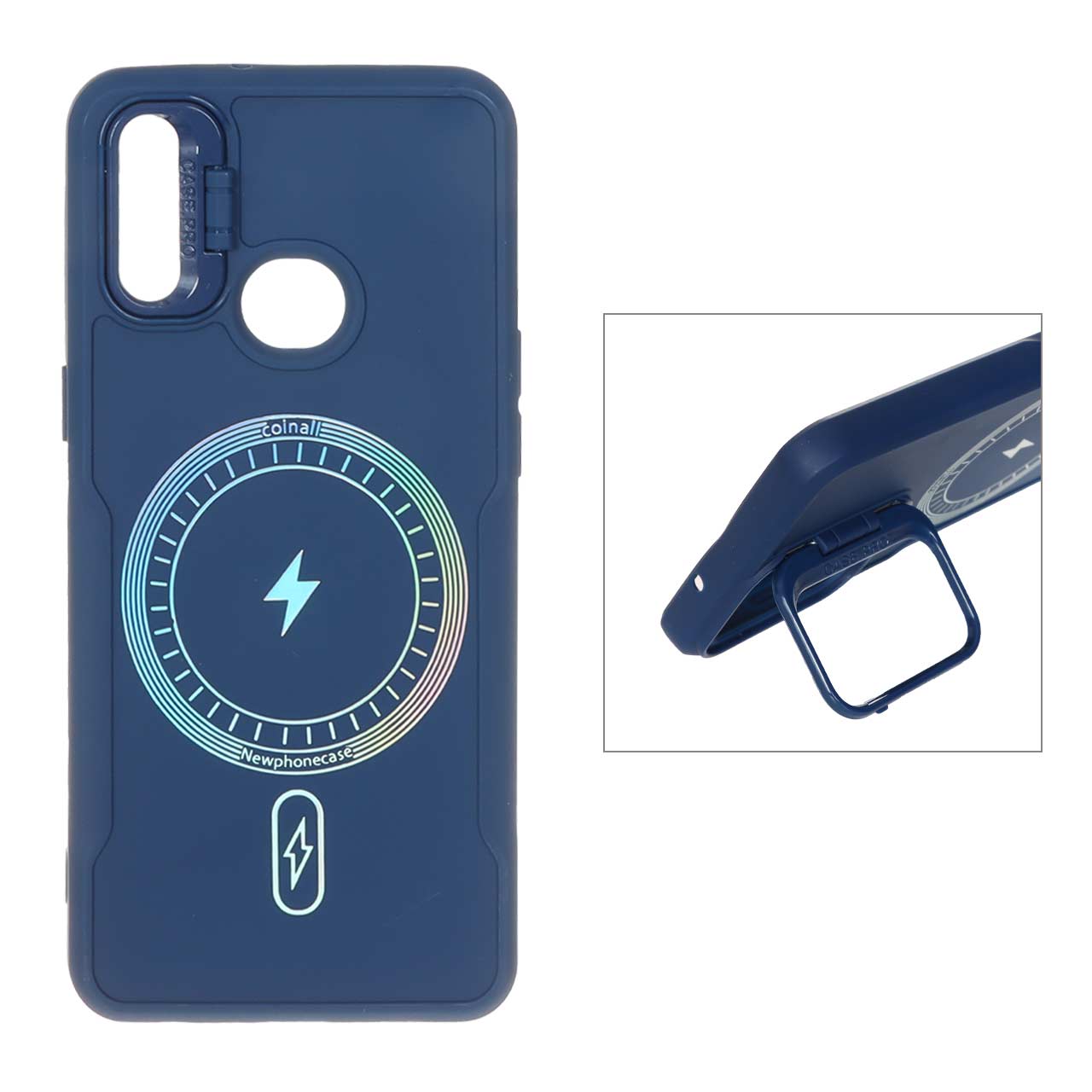 1550302 قاب Coinall طرح مگ سیف محافظ لنز استندشو Samsung Galaxy A10s - سرمه ای - تصویر 1