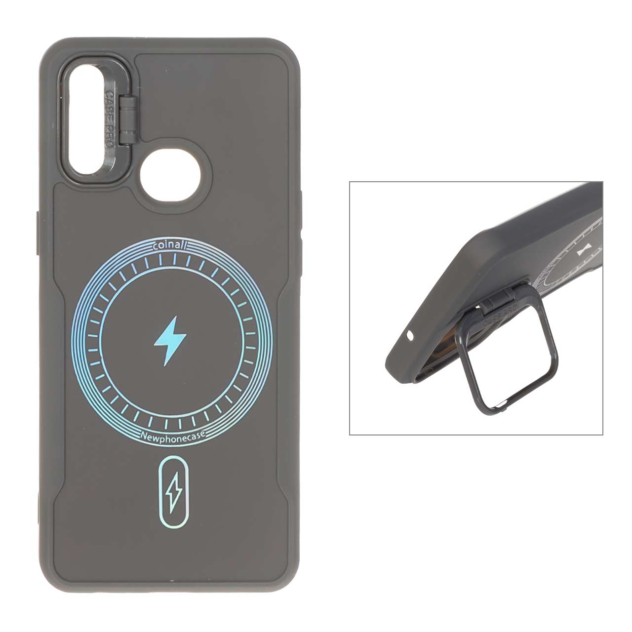 1550306 قاب Coinall طرح مگ سیف محافظ لنز استندشو Samsung Galaxy A10s - خاکستری - تصویر 1