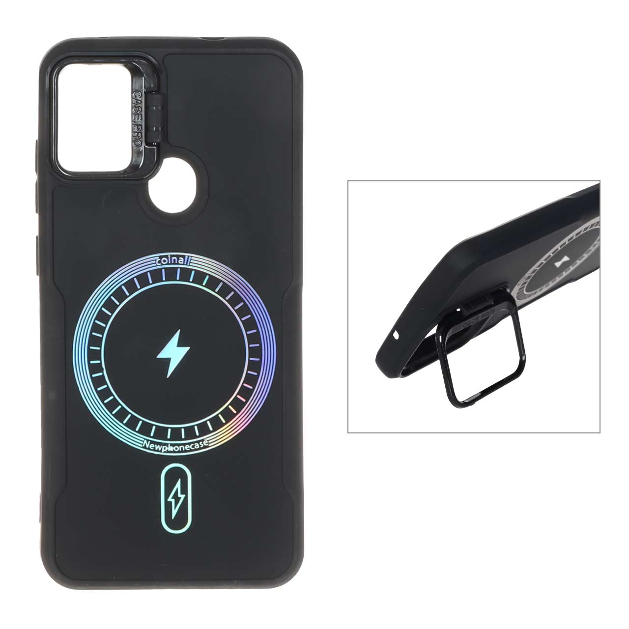 1550348 قاب Coinall طرح مگ سیف محافظ لنز استندشو Samsung Galaxy A11 / M11 - مشکی - تصویر 1