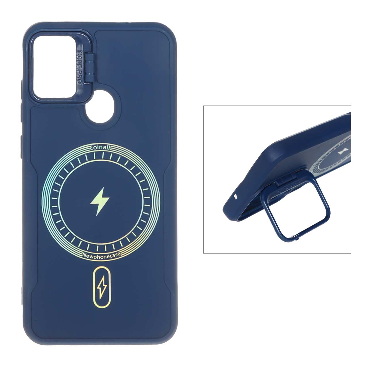1550350 قاب Coinall طرح مگ سیف محافظ لنز استندشو Samsung Galaxy A11 / M11 - سرمه ای - تصویر 1