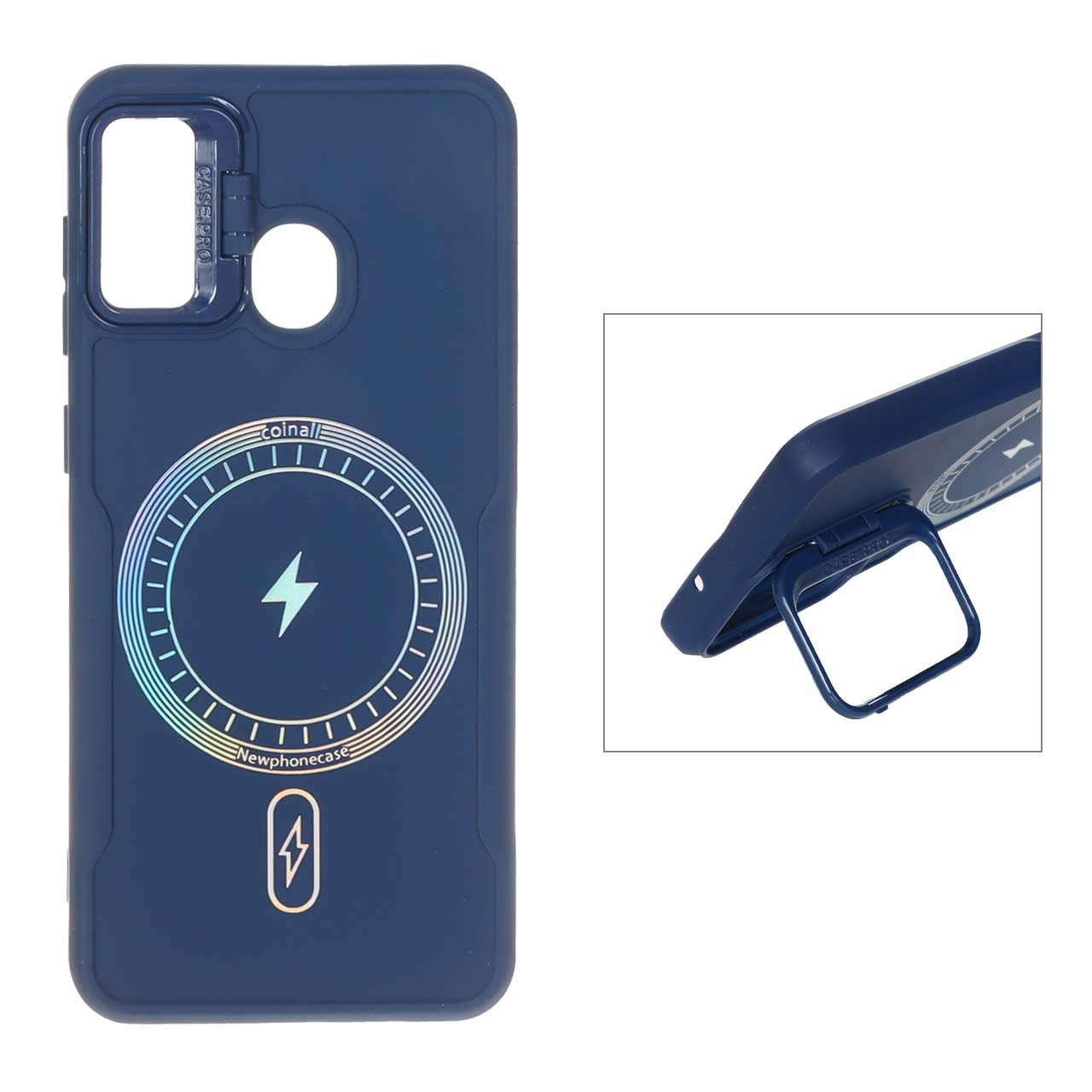 1550366 قاب Coinall طرح مگ سیف محافظ لنز استندشو Samsung Galaxy A30 / A20 - سرمه ای - تصویر 1