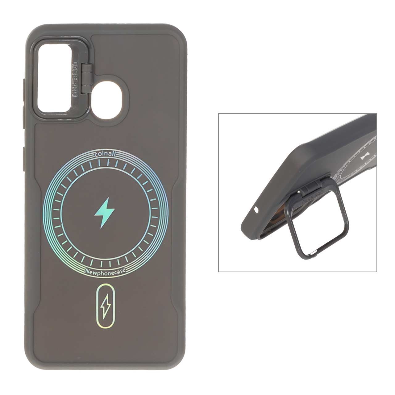 1550370 قاب Coinall طرح مگ سیف محافظ لنز استندشو Samsung Galaxy A30 / A20 - خاکستری - تصویر 1
