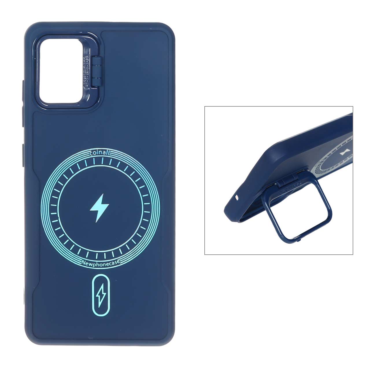 1550382 قاب Coinall طرح مگ سیف محافظ لنز استندشو Samsung Galaxy A51 / M40s - سرمه ای - تصویر 1